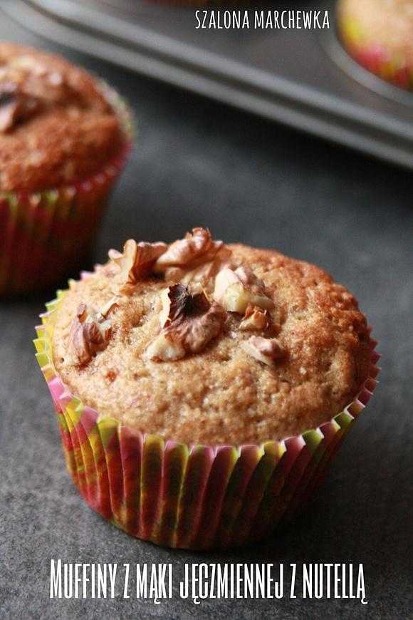 Muffiny z mąki jęczmiennej z nutellą