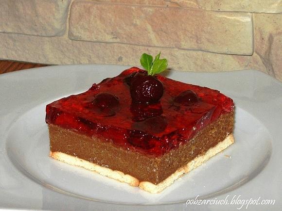 Ciasto z kaszą manną i wiśniami bez pieczenia