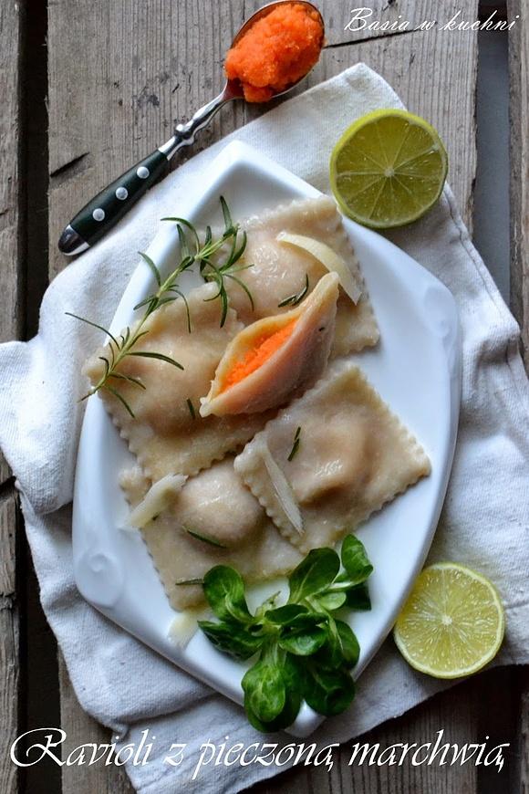 Ravioli z pieczoną marchwią i rozmarynem