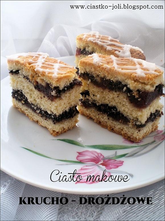 Ciasto makowe krucho-drożdżowe z marmoladą