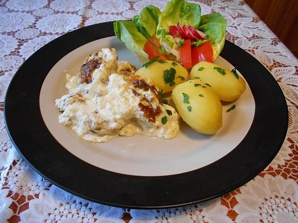 Zapiekane piersi z kurczaka w śmietanie