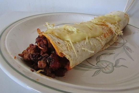 Enchilada z chili i czerwoną fasolą