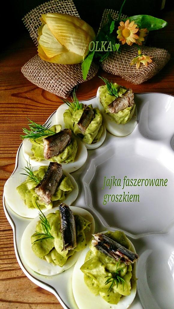 Jajka faszerowane groszkiem z nutą koperku i czosnku