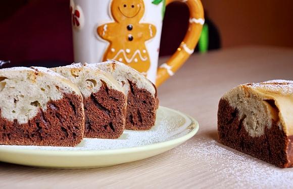 Babka na dwa kolory łatwa i szybka bez mleka jajek i margaryny