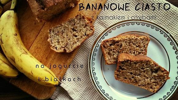 Bananowe ciasto z kajmakiem i otrębami