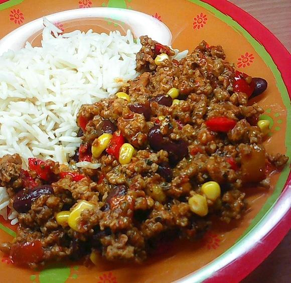 Chili con carne z kukurydzą