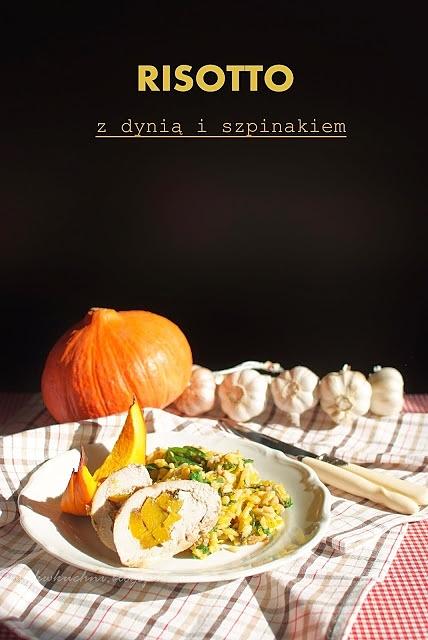 Risotto z dynią i roladki z kurczaka