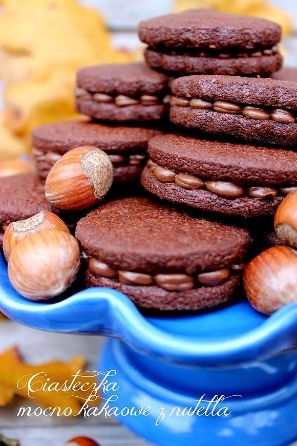 Ciasteczka mocno kakaowe z nutellą