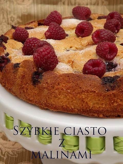 Szybkie ciasto z malinami
