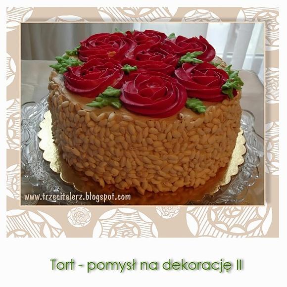 Pomysł na dekorację tortu z ryżu prażonego