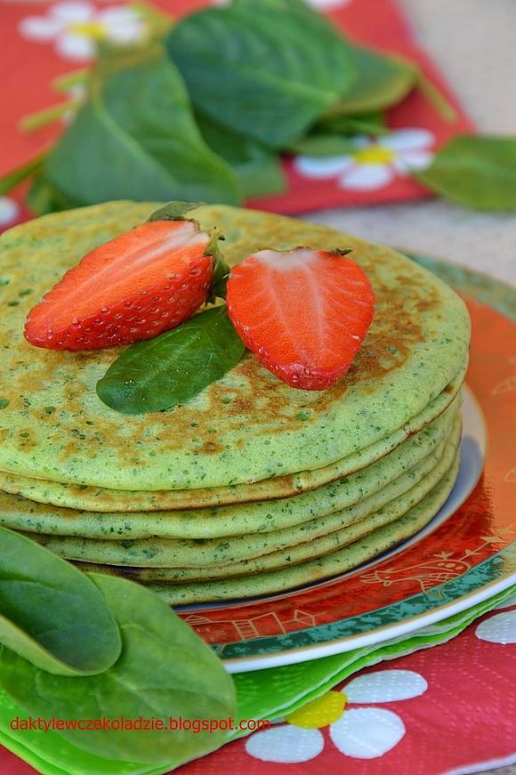 Zielone pancakes ze szpinakiem i mascarpone