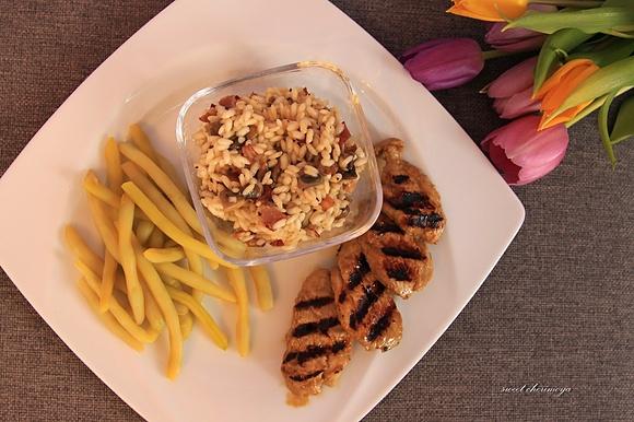Orientalne polędwiczki i risotto po męsku