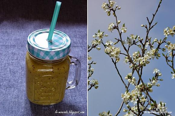 Smoothie z kiwi, jabłka, gruszki, banana i pomarańczy
