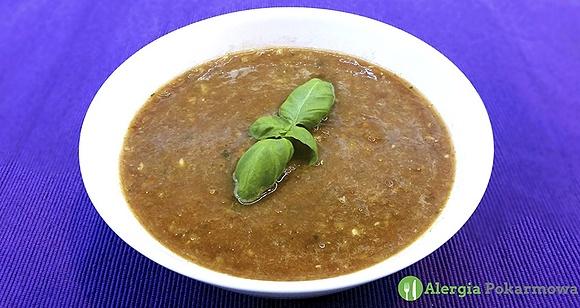 Lekka zupa pomidorowa z czerwoną soczewicą bez mięsa mleka i glutenu