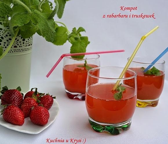 Kompot z rabarbaru i truskawek