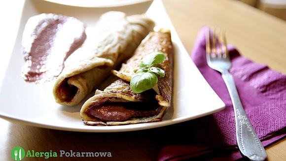 Naleśniki gryczane z serkiem żurawinowym bez glutenu, mleka, jajek