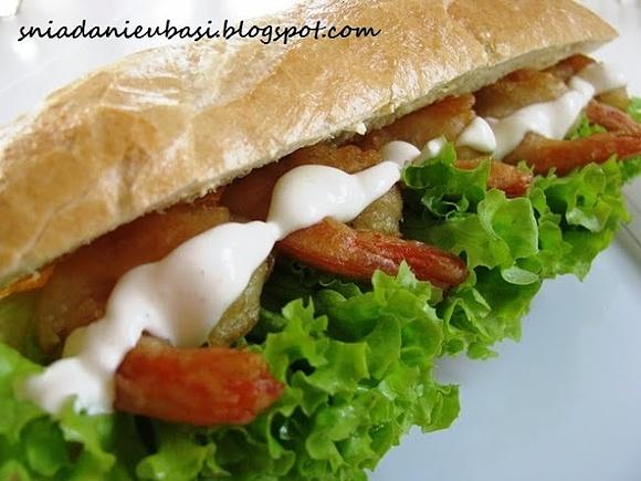 Bagietka z krewetkami