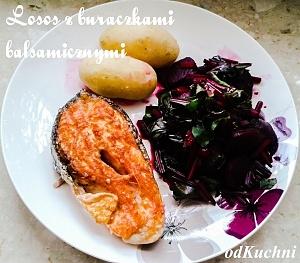 Łosoś z buraczkami balsamicznymi