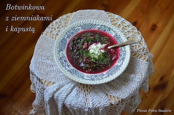 Botwinkowa z ziemniakami i kapustą