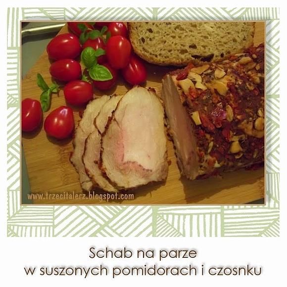 Schab na parze z suszonymi pomidorami i czosnkiem