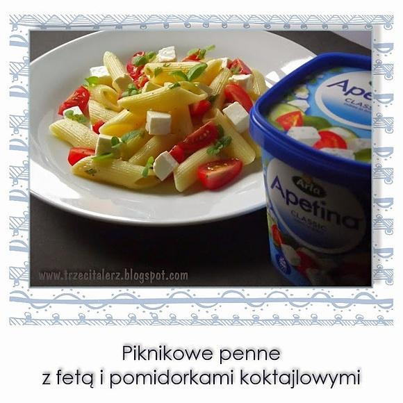 Piknikowe penne z fetą i pomidorkami koktajlowymi