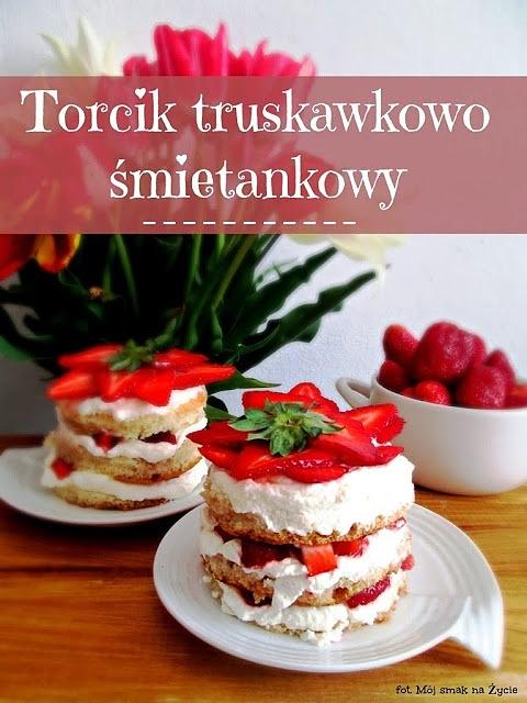 Torcik truskawkowo śmietankowy na każdą okazję