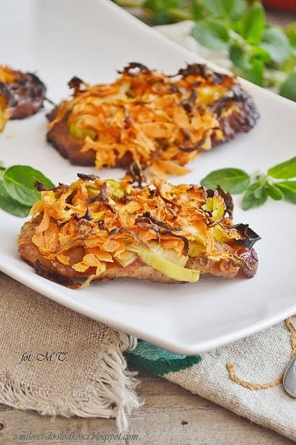Kotlet schabowy zapiekany z warzywami