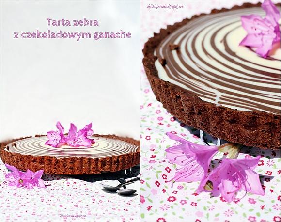 Tarta zebra z czekoladowym ganache