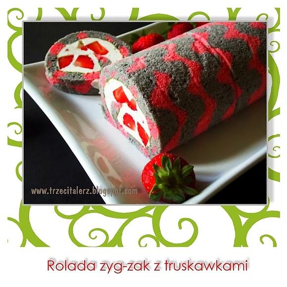 Rolada zyg-zak z truskawkami, prosta i efektowna
