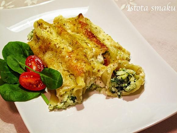 Cannelloni z cukinią szpinakiem i ricottą