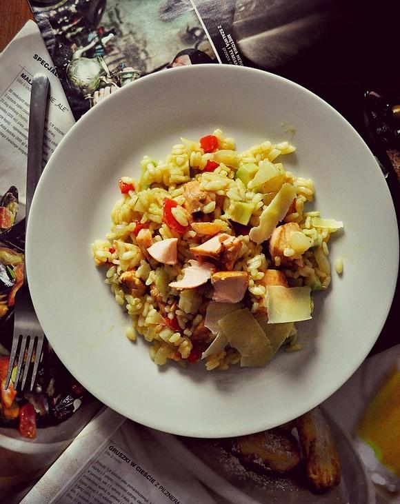 Risotto z łososiem i awokado