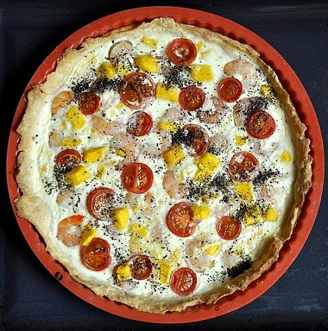 Tarta z mango i krewetkami