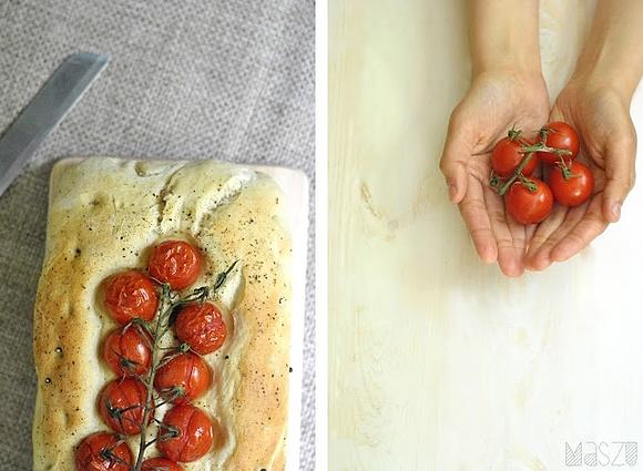 Focaccia z pomidorkami i pieprzem
