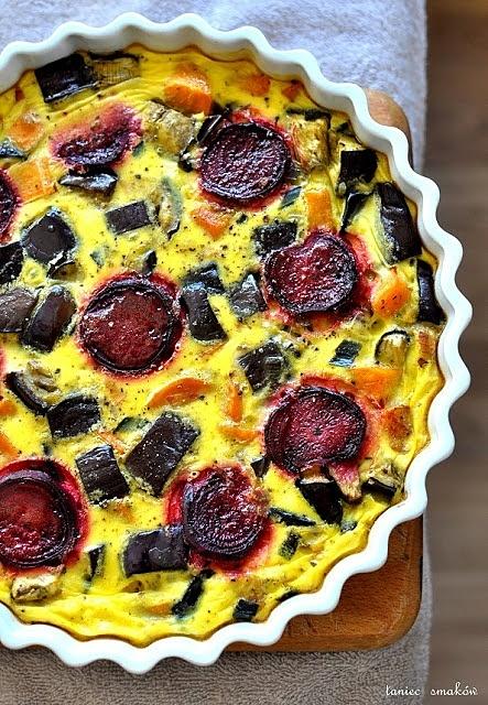 Pieczona frittata z batatami i bakłażanem