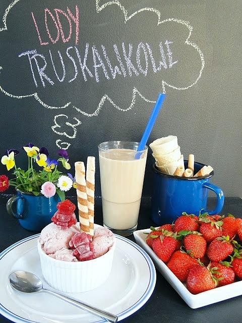 Naturalne lody truskawkowe