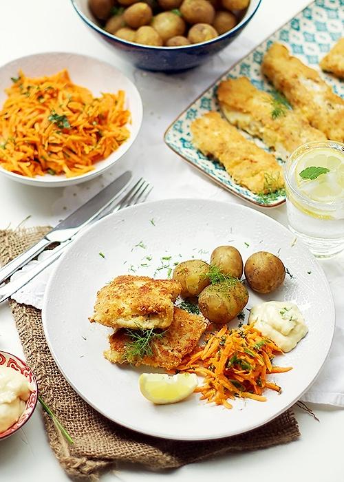 Dorsz z migdałami parmezanem i aioli