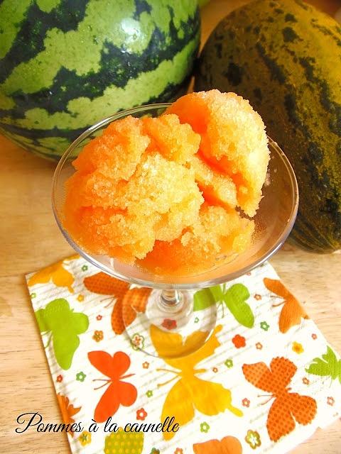 Sorbet z pomarańczowego melona