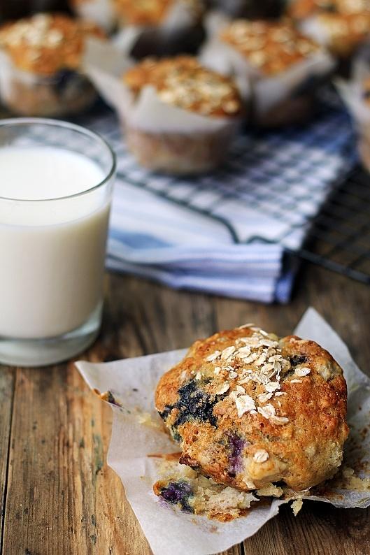Muffiny bananowe z borówkami