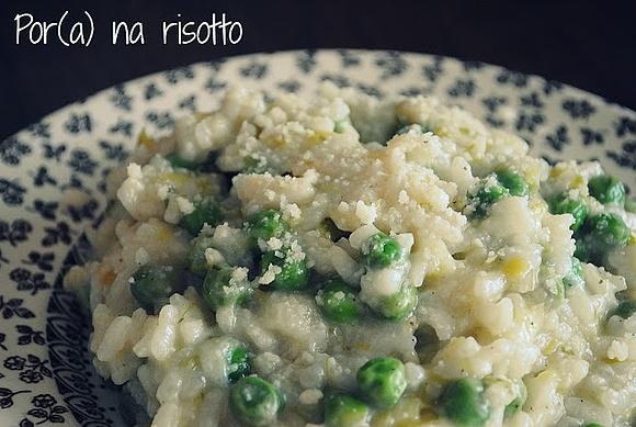 Risotto z porem i zielonym groszkiem