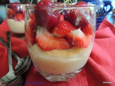 Crème pâtissière z truskawkami i czereśniami