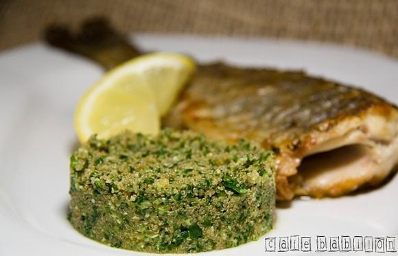 Kasza z domowym pesto