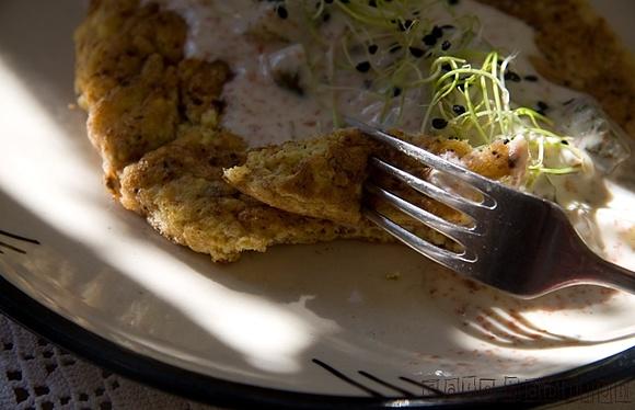 Omlet z mąką z ciecierzycy na słono