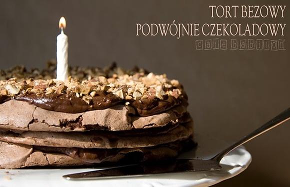 Podwójnie czekoladowy tort bezowy