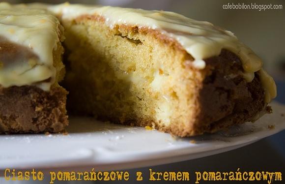 Ucierane ciasto pomarańczowe z kremem pomarańczowym
