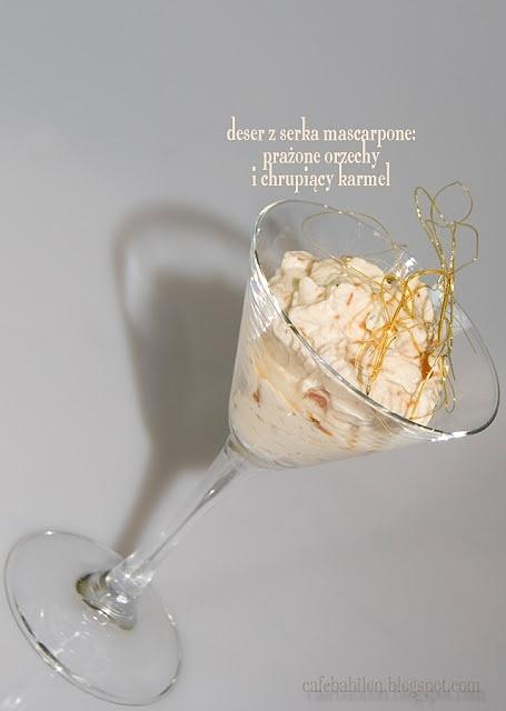 Mascarpone z prażonymi orzechami i karmelem