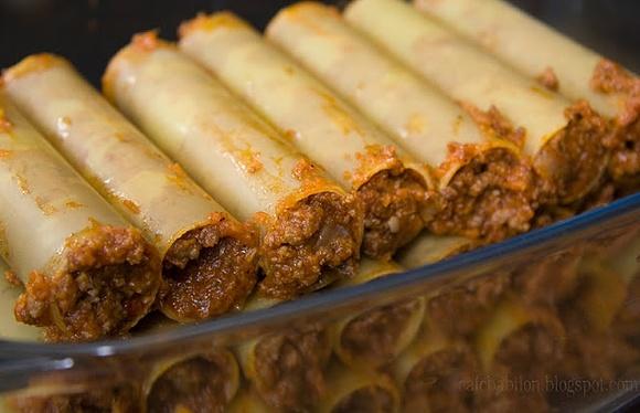 Cannelloni z mięsem mielonym bez beszamelu