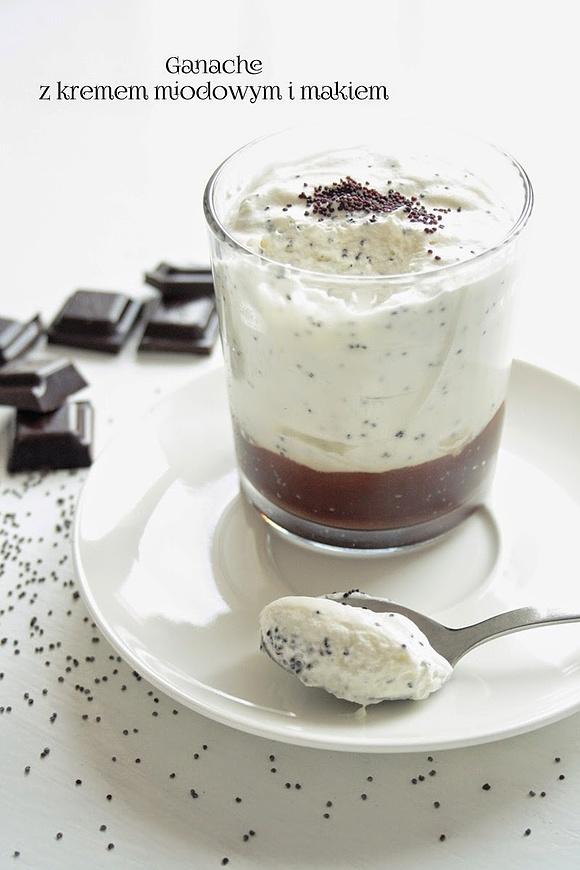 Ganache z kremem miodowym i makiem
