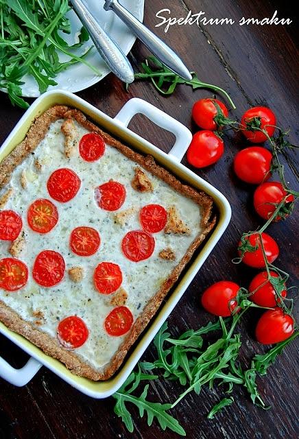 Orkiszowa tarta z kurczakiem i mozzarellą
