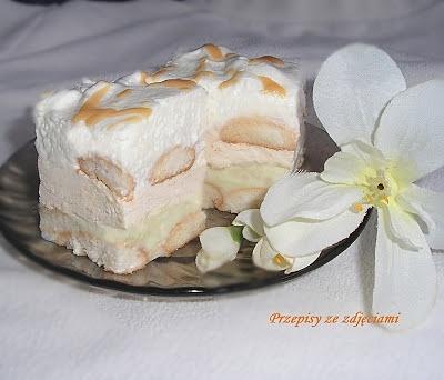 Ciasto z masą krówkową i biszkoptami