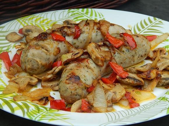 Smażona biała kiełbasa